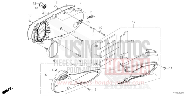 LEFT SIDE COVER for Forza 125 MAT CARNELIAN RED METALLIC (R384) from 2023